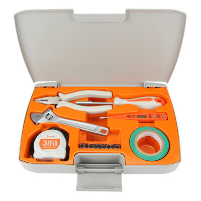Jimmy Home JM-GMT15 15 piece household tool set multi-function screwdriver set test pencil electric tape steel tape measure vise adjustable wrench electrician fastening set
Jimmy Home JM-GMT15 15 piece household tool set multi-function screwdriver set test pencil electric tape steel tape measure vise adjustable wrench electrician fastening set