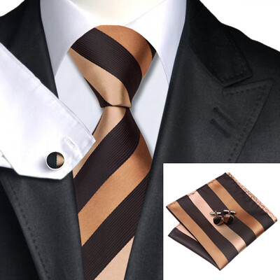 N-0585 Vogue Men Silk Tie Set Black Stripes Necktie Handkerchief Cufflinks Set Ties For Men Formal Wedding Business wholesale
N-0585 Vogue Men Silk Tie Set Black Stripes Necktie Handkerchief Cufflinks Set Ties For Men Formal Wedding Business wholesale