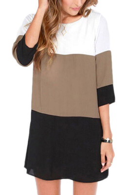Lovaru ™summer style 2015 New Fashion Vestidos Patchwork Color Half Sleeve Summer Work Wear Female Casual Dress
Lovaru ™summer style 2015 New Fashion Vestidos Patchwork Color Half Sleeve Summer Work Wear Female Casual Dress