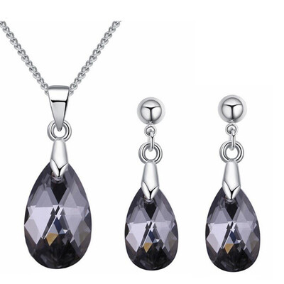 Fashion Water Drop Pendant Necklace Stud Earring Set Women Crystal From Austrian Elements Luxury Wedding Jewelry Sets 27382
Fashion Water Drop Pendant Necklace Stud Earring Set Women Crystal From Austrian Elements Luxury Wedding Jewelry Sets 27382