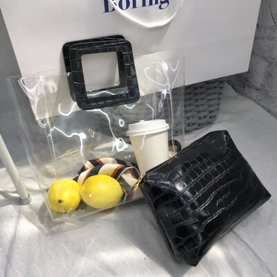 2018 New Stype Fashion All-Match Mothers Day Presents Women PVC Clear Bag Summer Beach Jelly Handbag With Crocodile Grain Hand
2018 New Stype Fashion All-Match Mothers Day Presents Women PVC Clear Bag Summer Beach Jelly Handbag With Crocodile Grain Hand