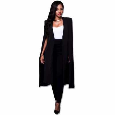 Women Fashion Cape Cardigan Blazer Plus Size Loose Long Cloak Jacket Trench Coat Outerwear Blazers Black And White
Women Fashion Cape Cardigan Blazer Plus Size Loose Long Cloak Jacket Trench Coat Outerwear Blazers Black And White
