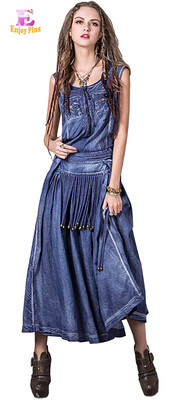L High Quality chest 92-96cm cotton vintage new summer 2017 cotton blue long dress women sleeveless jeans denim ankle length
L High Quality chest 92-96cm cotton vintage new summer 2017 cotton blue long dress women sleeveless jeans denim ankle length