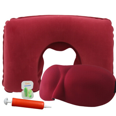 3D sleep goggles inflatable U-shaped neck pillow anti-noise earplugs wine red set to send the pump
3D sleep goggles inflatable U-shaped neck pillow anti-noise earplugs wine red set to send the pump