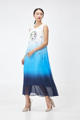 2018 summer Women silk dresses 100 Nature Silk Lady Vest dresses Embroidery Gardient colors female long beach dresses High
2018 summer Women silk dresses 100 Nature Silk Lady Vest dresses Embroidery Gardient colors female long beach dresses High
