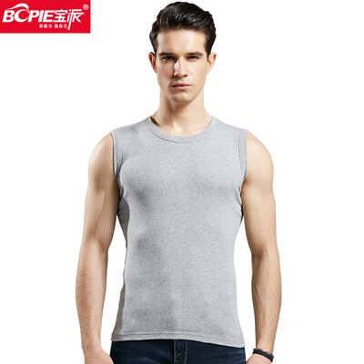Bao Pai BOPIE mens vest mens cotton wide shoulder fitness vest Slim bottoming shirt 6601 hemp gray round neck 180105
Bao Pai BOPIE mens vest mens cotton wide shoulder fitness vest Slim bottoming shirt 6601 hemp gray round neck 180105