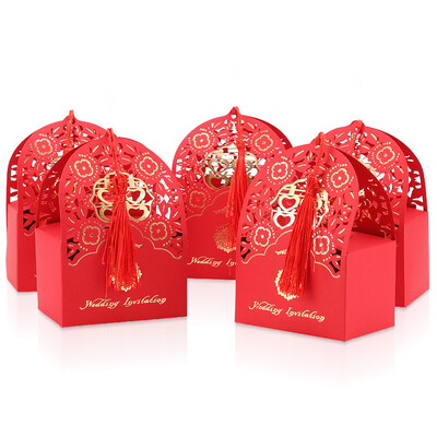 Extreme space JDKJ wedding candy box carton candy box wedding wedding supplies wedding candy bag empty tassel 30 pieces