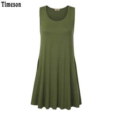 Timeson New Summer T-Shirt Dress Sleeveless Knitted Tunic Dress with Pockets Big Hem Female Stretch Mini Solid Plus Size Dresse
Timeson New Summer T-Shirt Dress Sleeveless Knitted Tunic Dress with Pockets Big Hem Female Stretch Mini Solid Plus Size Dresse