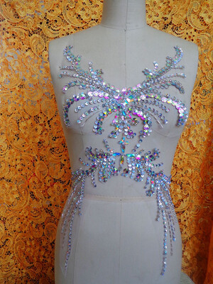 Pure hand made sew on Rhinestones applique clear AB colour crystals patches 5228cm DIY dress accessory
Pure hand made sew on Rhinestones applique clear AB colour crystals patches 5228cm DIY dress accessory