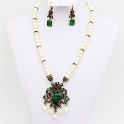 Vintage Women Earring Necklace Jewelry Set Turkish Hook Long Flower Earring Arab Resin Bead Necklace Antique Gold Color Bijoux
Vintage Women Earring Necklace Jewelry Set Turkish Hook Long Flower Earring Arab Resin Bead Necklace Antique Gold Color Bijoux
