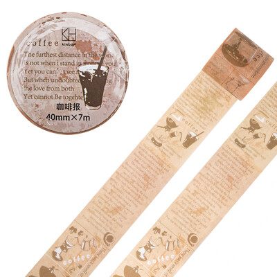 Kinbor handbook wide version&paper tape 40mm7m retro hand book sticker color tape coffee newspaper DTB64245
Kinbor handbook wide version&paper tape 40mm7m retro hand book sticker color tape coffee newspaper DTB64245