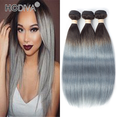 HCDIVA Two Tone 1BGrey Ombre Brazilian Remy Human Hair Extensions Straight Hair 3 Bundles 4 Bundles Lot Gray Color 12-24 inch
HCDIVA Two Tone 1BGrey Ombre Brazilian Remy Human Hair Extensions Straight Hair 3 Bundles 4 Bundles Lot Gray Color 12-24 inch
