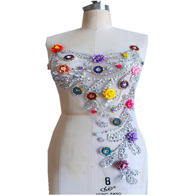 hand made multicolor flower silver Rhinestones applique on mesh sew on crystal patches trim 5434cm for dress back
hand made multicolor flower silver Rhinestones applique on mesh sew on crystal patches trim 5434cm for dress back