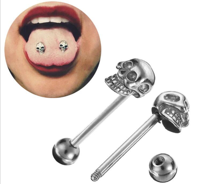 2PC Hot Stainless Steel Skull Tongue Nail Diamond Crystal Tongue Perforation Hip-Hop Girl Fashion Tongue Piercing Jewelry
2PC Hot Stainless Steel Skull Tongue Nail Diamond Crystal Tongue Perforation Hip-Hop Girl Fashion Tongue Piercing Jewelry