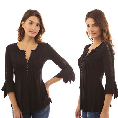 Womens Casual Feminine Pin-Tucked Shirt