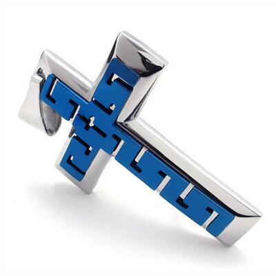 Hpolw Wholesale NEW Trendy Men's Large Jewery Silver Blue Stainless Steel Cross Necklace Pendant with 18-26 inches Chain
Hpolw Wholesale NEW Trendy Men's Large Jewery Silver Blue Stainless Steel Cross Necklace Pendant with 18-26 inches Chain
