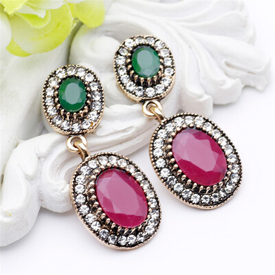 Simple Bright Colors Turkish Women Round Resin Vintage Earrings Antique Gold Color Indian Long Dangle Earrings Bridal Jewelry
Simple Bright Colors Turkish Women Round Resin Vintage Earrings Antique Gold Color Indian Long Dangle Earrings Bridal Jewelry
