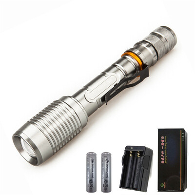 Shanglong outdoor light zoom flashlight set Rattlesnake titanium silver imports XML-T6 light bulb 5 files dimming (double lithium battery + double slot charge) SL-E37
Shanglong outdoor light zoom flashlight set Rattlesnake titanium silver imports XML-T6 light bulb 5 files dimming (double lithium battery + double slot charge) SL-E37