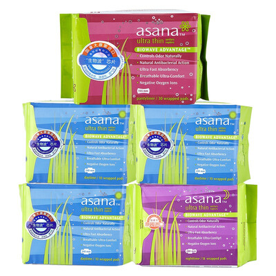 Asana (Asana) ultra-thin cotton soft instantaneous suction sanitary napkin special equipment 5 pack (daily 30 + night with 14 + pad 30) (Canada imported
Asana (Asana) ultra-thin cotton soft instantaneous suction sanitary napkin special equipment 5 pack (daily 30 + night with 14 + pad 30) (Canada imported