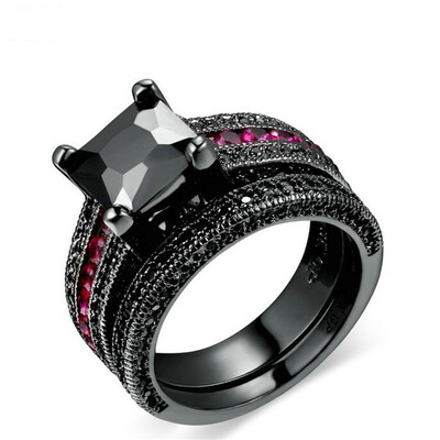 New Fashion Luxury Black Gold Plated Ring Sets Princess Cut Black Cubic Zirconia CZ Diamond Ring For Women & Men R696
New Fashion Luxury Black Gold Plated Ring Sets Princess Cut Black Cubic Zirconia CZ Diamond Ring For Women & Men R696