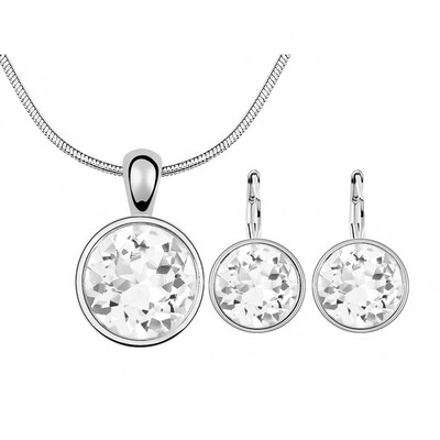 Round White Crystal Fashion Circle Pendant Necklace Stud Earrings Set Women Wedding Jewelry Sets
Round White Crystal Fashion Circle Pendant Necklace Stud Earrings Set Women Wedding Jewelry Sets