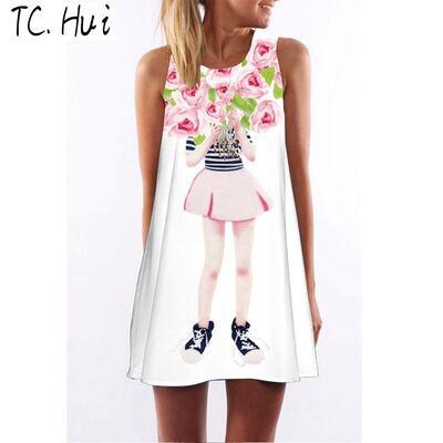 New 2018 Summer Style Women Sleeveless Vintage Dresses 3D Floral Print Casual Loose Sexy Chiffon Dashiki Boho Dress
New 2018 Summer Style Women Sleeveless Vintage Dresses 3D Floral Print Casual Loose Sexy Chiffon Dashiki Boho Dress