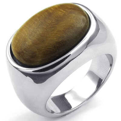 Hpolw Mens Stainless Steel colorfast Ring with cabochon brown Classic Tiger Eye Band, Silver& brown durable in use
Hpolw Mens Stainless Steel colorfast Ring with cabochon brown Classic Tiger Eye Band, Silver& brown durable in use