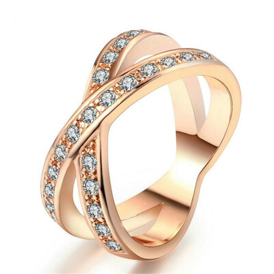 Vintage 2 Round Cross Cubic Zirconia Finger Rings Rose Gold Color Fashion Brand Crystal Jewelry For Women R046
Vintage 2 Round Cross Cubic Zirconia Finger Rings Rose Gold Color Fashion Brand Crystal Jewelry For Women R046