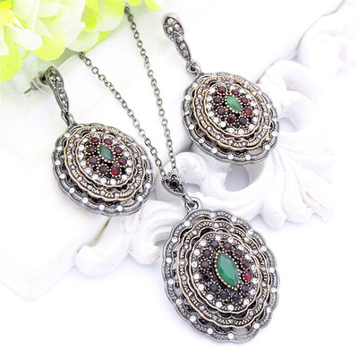 Gorgeous Ellipse Corrugated Rhinestone Jewelry Sets Resin Drop Earrings Stereoscopic Pendant Necklace Turkish Vintage Jewelry
Gorgeous Ellipse Corrugated Rhinestone Jewelry Sets Resin Drop Earrings Stereoscopic Pendant Necklace Turkish Vintage Jewelry