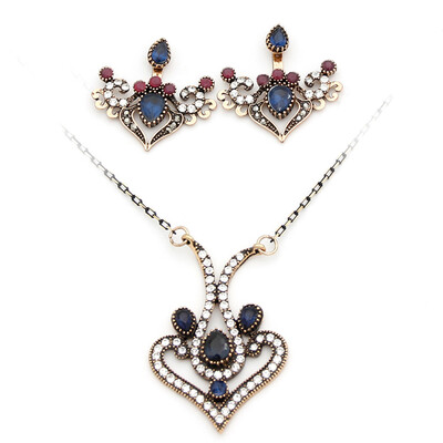 Vintage Turkish Women Heart Necklace Flower Earring Jewelry Sets Antique Color Tulip Flower Pendant Necklace Adjustable Earrings
Vintage Turkish Women Heart Necklace Flower Earring Jewelry Sets Antique Color Tulip Flower Pendant Necklace Adjustable Earrings