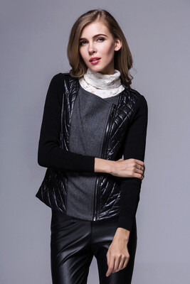 Womens jacket sweater sleeve long cotton jacket patchwork woolen leather jacket matching brief paragraph Bertha parkas two colors
Womens jacket sweater sleeve long cotton jacket patchwork woolen leather jacket matching brief paragraph Bertha parkas two colors