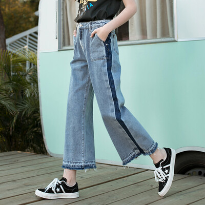 PASS tide brand summer straight jeans female loose side stripe stitching retro pants 6821815024 denim blue
PASS tide brand summer straight jeans female loose side stripe stitching retro pants 6821815024 denim blue