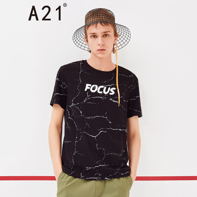 A21 Mens Fashion Marble Printed English Round Neck Short Sleeve T-Shirt 4821330169 Black 17588AL
A21 Mens Fashion Marble Printed English Round Neck Short Sleeve T-Shirt 4821330169 Black 17588AL