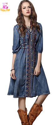 S M L chest 90-98cm vintage cotton summer 2018 blue jeans denim long dress women half sleeve mid calf embroidery casual v neck
S M L chest 90-98cm vintage cotton summer 2018 blue jeans denim long dress women half sleeve mid calf embroidery casual v neck
