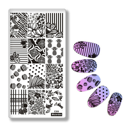 Mezerdoo Fruit Leaf Pattern Stamping Plate Rectangle Nail Art Image Plate Pineapple Geometry Flower Design Stamp Template C09
Mezerdoo Fruit Leaf Pattern Stamping Plate Rectangle Nail Art Image Plate Pineapple Geometry Flower Design Stamp Template C09