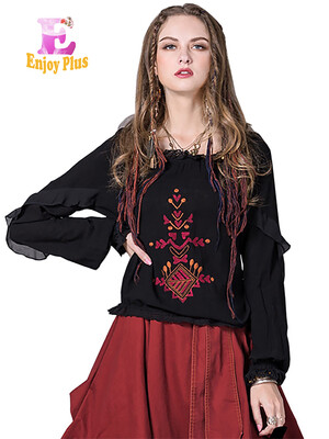 M L High Quality chest 89-93cm vintage cotton linen autumn 2017 black women blouse long sleeve embroidery with ruffles tops lady
M L High Quality chest 89-93cm vintage cotton linen autumn 2017 black women blouse long sleeve embroidery with ruffles tops lady