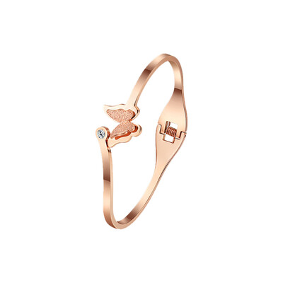 New Butterfly Bracelet Promotion Korean Butterfly Sand Diamond 18K Rose Gold Bracelet Titanium Steel Lady Bracelet
New Butterfly Bracelet Promotion Korean Butterfly Sand Diamond 18K Rose Gold Bracelet Titanium Steel Lady Bracelet