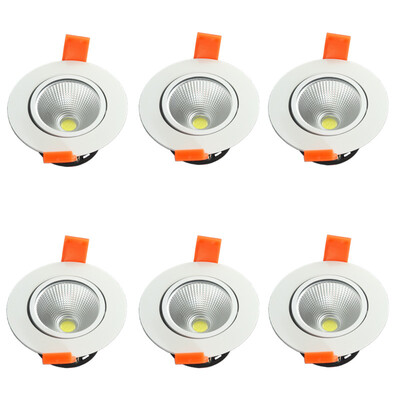 

6pcs / lot привело 3W Чистый белый светодиодный COB чип downlight dimmer Встраиваемый светодиодный потолочный светильник