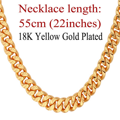 Gold Necklace With "18K" Stamp 2015 New Trendy 18K Gold Plated 7 MM 18/22/26 Inches Cuban Link Chain Necklaces Men Jewelry
Gold Necklace With "18K" Stamp 2015 New Trendy 18K Gold Plated 7 MM 18/22/26 Inches Cuban Link Chain Necklaces Men Jewelry