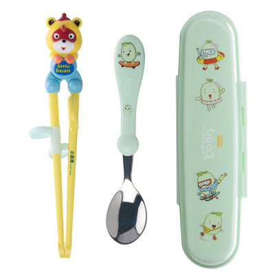 Small bean seedlings childrens stainless steel food supplement cutlery set combination baby training learning chopsticks infant stainless steel spoon green newborn
Small bean seedlings childrens stainless steel food supplement cutlery set combination baby training learning chopsticks infant stainless steel spoon green newborn