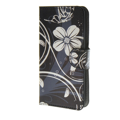 MOONCASE Flower style Leather Side Flip Wallet Card Slot Stand Pouch Case Cover for LG Leon 4G LTE / C40 a10