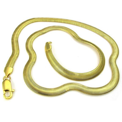 Hpolw Wholesale fashion jewelry Mens Stainless Steel 18K Gold Necklace with 20 inch Snake Chain
Hpolw Wholesale fashion jewelry Mens Stainless Steel 18K Gold Necklace with 20 inch Snake Chain