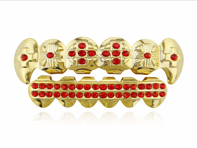 Sally Xu Hip-Hop Golden Teeth Grill Top And Bottom Grill Tooth Mouth Punk Teeth Hats Costumes Party Dental Rapper Hands Jewelry Gi
Sally Xu Hip-Hop Golden Teeth Grill Top And Bottom Grill Tooth Mouth Punk Teeth Hats Costumes Party Dental Rapper Hands Jewelry Gi