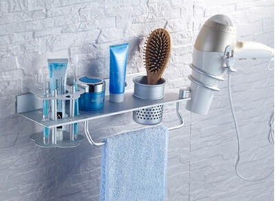 Wall-mounted bathroom shelf hair dryer rack holder with 2 hooks cup Nail Cliper Comb Toothpaste toothbrush Storage Shelf
Wall-mounted bathroom shelf hair dryer rack holder with 2 hooks cup Nail Cliper Comb Toothpaste toothbrush Storage Shelf