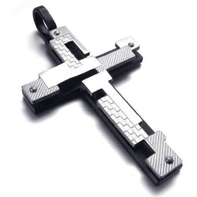 Hpolw Mens Stainless Steel Sterling Silver Polished Pendant Black Cross Necklace 18-26 inch Chain
Hpolw Mens Stainless Steel Sterling Silver Polished Pendant Black Cross Necklace 18-26 inch Chain