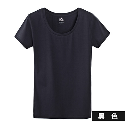 Kangshu DaiShu solid color simple short-sleeved T-shirt ladies round neck Slim wild cotton bottoming shirt black
Kangshu DaiShu solid color simple short-sleeved T-shirt ladies round neck Slim wild cotton bottoming shirt black