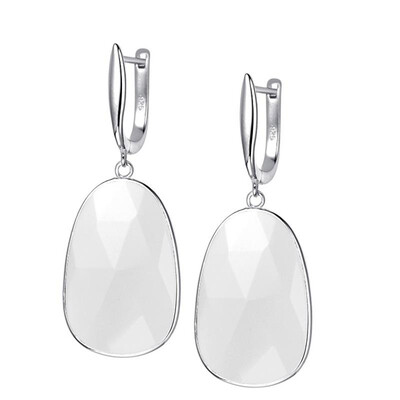256Ct Natural White Chalcedony 16x24mm Irregular Shape 925 Sterling Silver Dangle Earrings
256Ct Natural White Chalcedony 16x24mm Irregular Shape 925 Sterling Silver Dangle Earrings