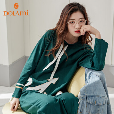 Dora beauty DOLAMI pajamas womens spring long sleeves Korean leisure sports can wear outside clothing suits DL812065 green
Dora beauty DOLAMI pajamas womens spring long sleeves Korean leisure sports can wear outside clothing suits DL812065 green