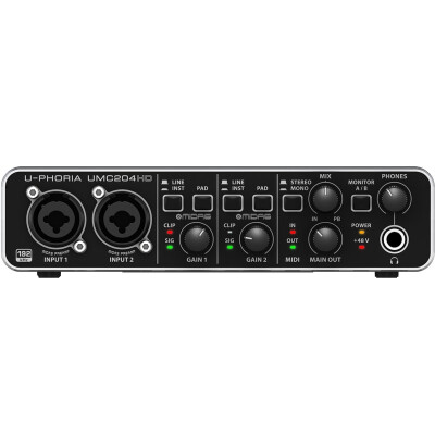 Behringer UMC204HD внешняя звуковая карта (профессиональный 2 x 4 аудио интерфейс USB-интерфейс и MIDI-интерфейс / профессиональная запись домашнего аудио и видео-развлечений)
Behringer UMC204HD внешняя звуковая карта (профессиональный 2 x 4 аудио интерфейс USB-интерфейс и MIDI-интерфейс / профессиональная запись домашнего аудио и видео-развлечений)