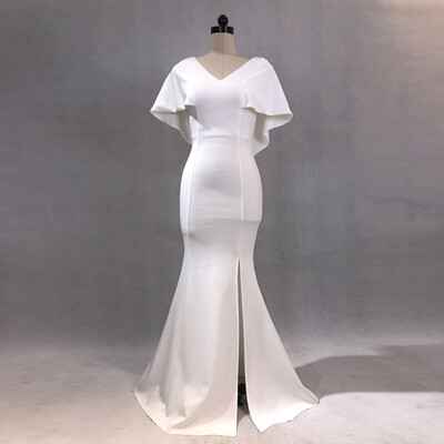 Dress female dignified elegant banquet black evening dress V collar thin fishtail host dress
Dress female dignified elegant banquet black evening dress V collar thin fishtail host dress